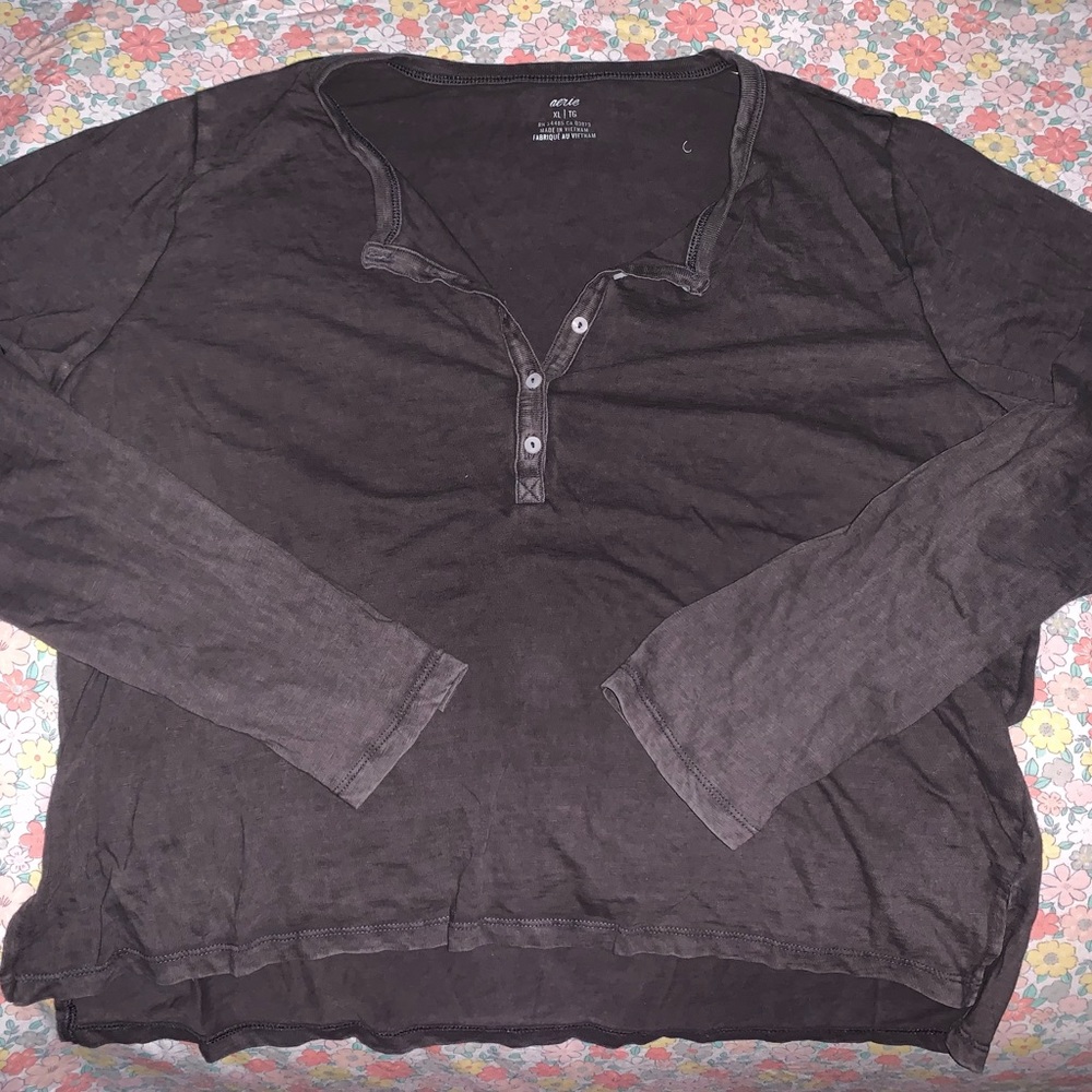 ✿ aerie henley cropped top ✿